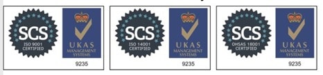 SCS UKAS Certified — ISO 9001, ISO 14001, ISO 45001